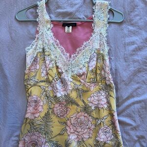 Westonwear Floral Lace Trim Tank Top
